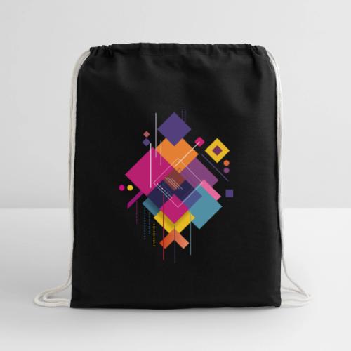 Vibrant Geometry - Cotton Drawstring Bag