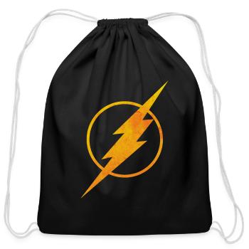 Justice League Flash Logo Gold - Cotton Drawstring Bag - black - Front