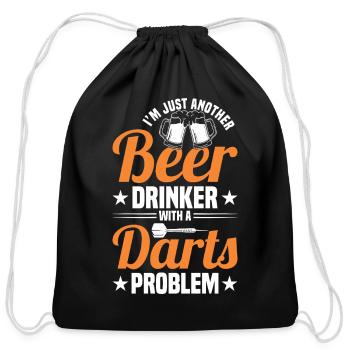 Darts Dart Player - Cotton Drawstring Bag - black - Front