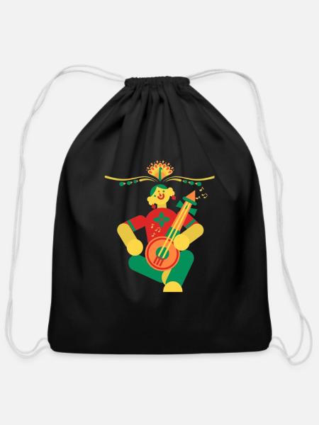 music designs - Cotton Drawstring Bag - black