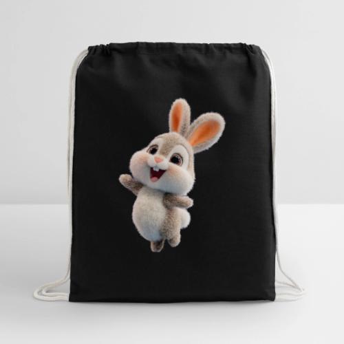 Dancing Baby Rabbit - Cotton Drawstring Bag