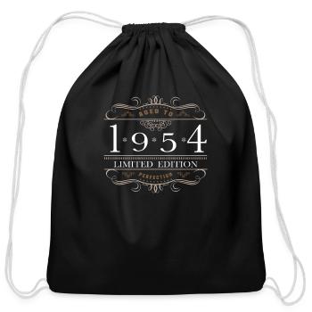 Limited Edition 1954 Aged To Perfection - Cotton Drawstring Bag - black - Front