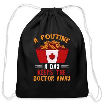 The Doctor Away Canadian French Fries - Cotton Drawstring Bag - black - Front