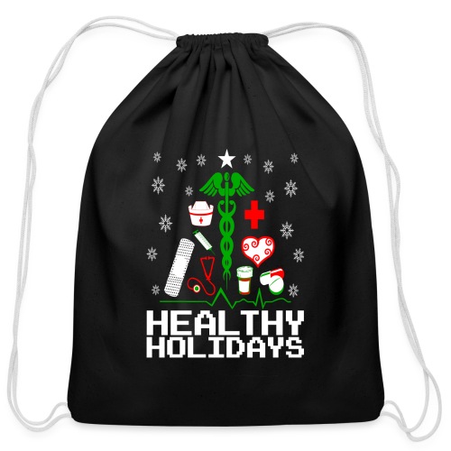 Healthy Holidays Nurse - Cotton Drawstring Bag