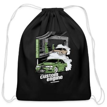 Toyota AE86 - Street Racing Custom Engin - Cotton Drawstring Bag - black - Front