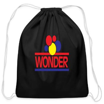 wonder bread - Cotton Drawstring Bag - black - Front