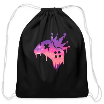 Split Screen Drip - Cotton Drawstring Bag - black - Front