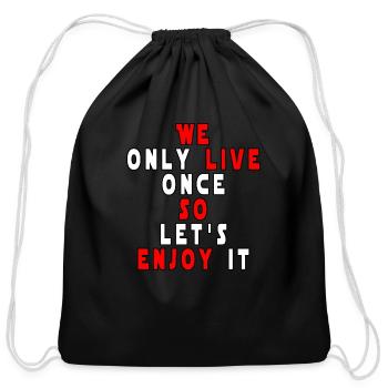 Motovational Quotes, believe in yourself - Cotton Drawstring Bag - black - Front
