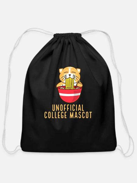Unofficial College Mascot Ramen - Cotton Drawstring Bag - black
