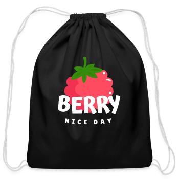 Berry Nice Day Raspberry - Cotton Drawstring Bag - black - Front