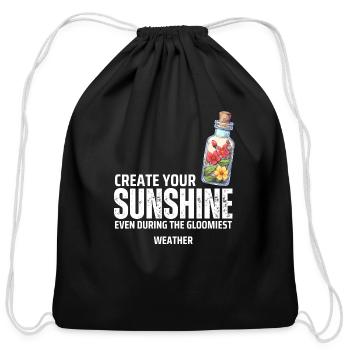 Radiance Within - Cotton Drawstring Bag - black - Front