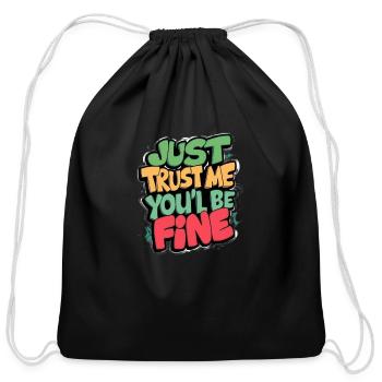 Optimistic Assurance - Cotton Drawstring Bag - black - Front