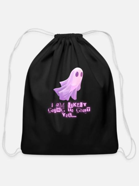 I am likely going to ghost you - Cotton Drawstring Bag - black