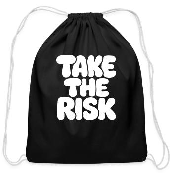 Take the risk - Cotton Drawstring Bag - black - Front