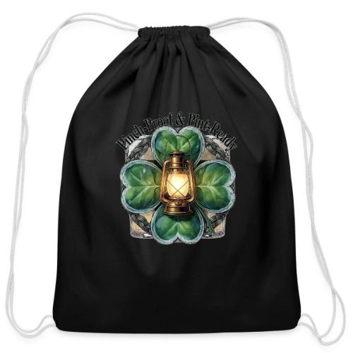 Pinch-Proof Lantern Clover T-Shirt - Cotton Drawstring Bag