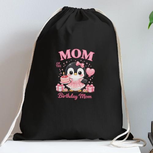 Cute Penguin Birthday Mom Kawaii Cake Balloon Gift - Cotton Drawstring Bag