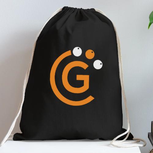 G Logo, White - Cotton Drawstring Bag
