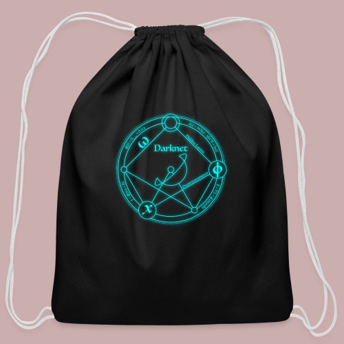 darknet logo cyan - Cotton Drawstring Bag