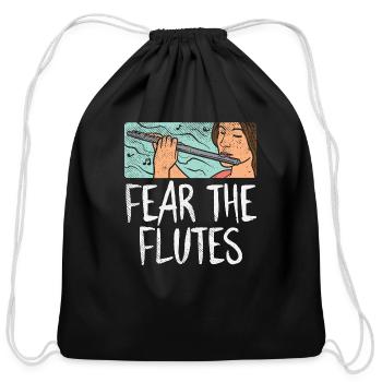 Fear The Flutes - Cotton Drawstring Bag - black - Front