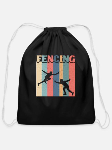 Fencer - Cotton Drawstring Bag - black