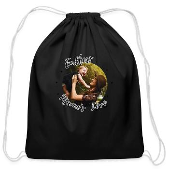 Endless Mama's Love - Cotton Drawstring Bag - black - Front