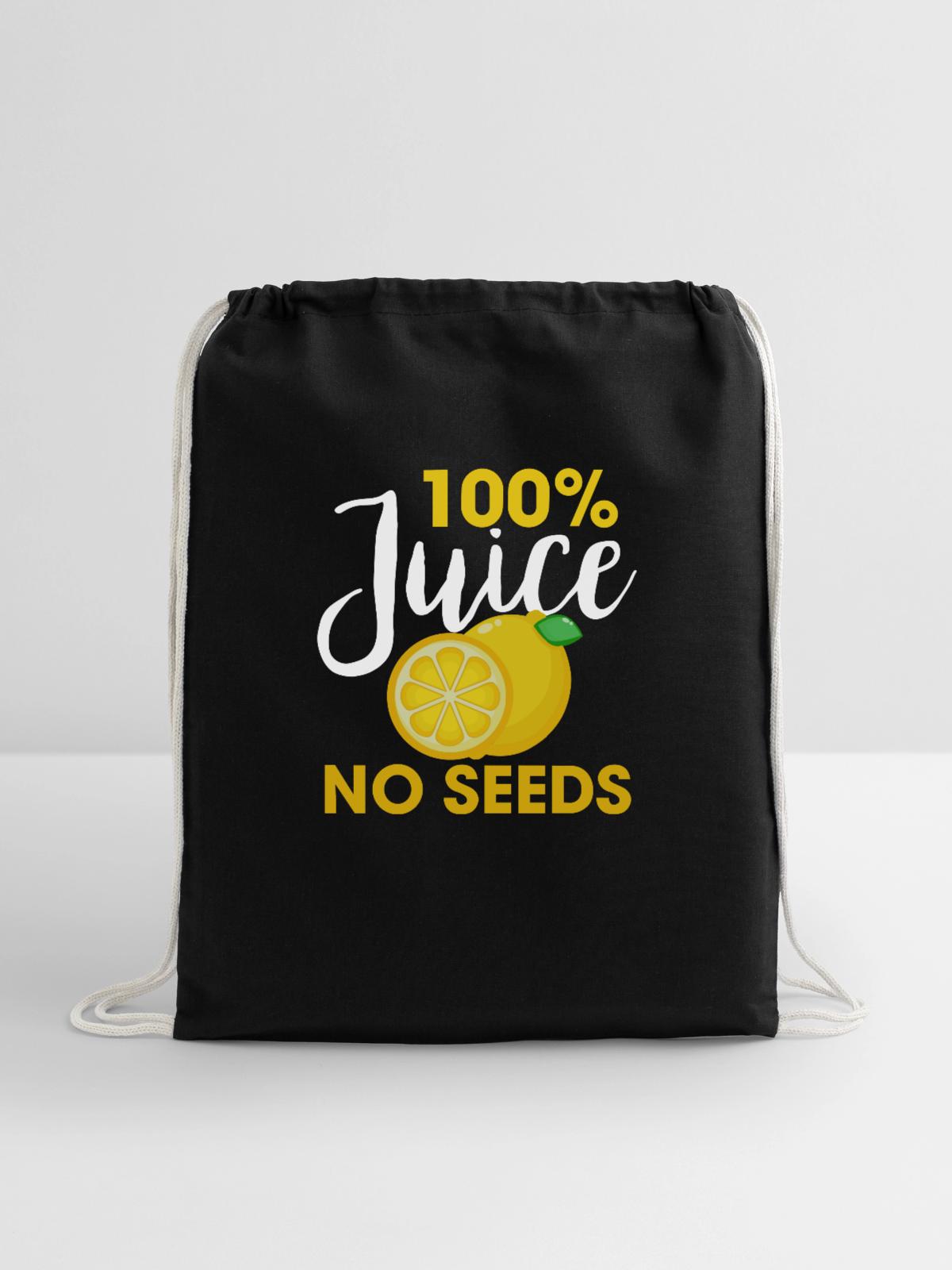 Juice No Seed - Cotton Drawstring Bag - black - Front