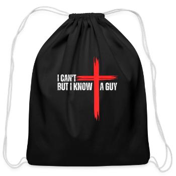 Jesus Cross Funny Christian - Cotton Drawstring Bag - black - Front