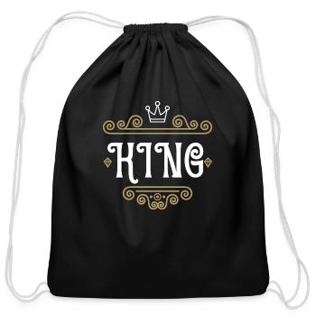 King - Cotton Drawstring Bag - black - Front