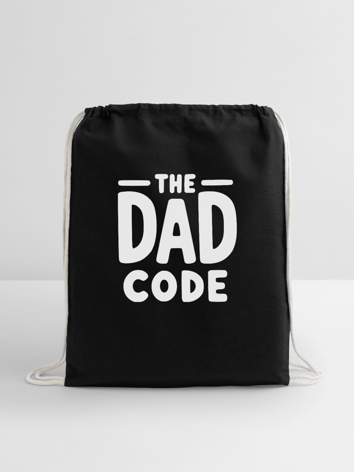 The Dad Code - Cotton Drawstring Bag - black - Front