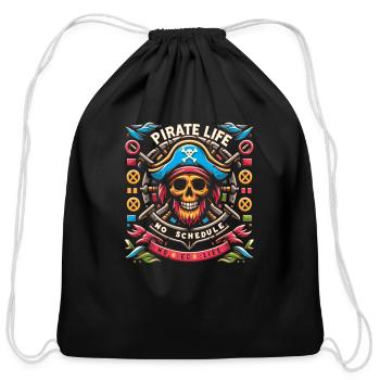 No life Piret life - Cotton Drawstring Bag - black - Front