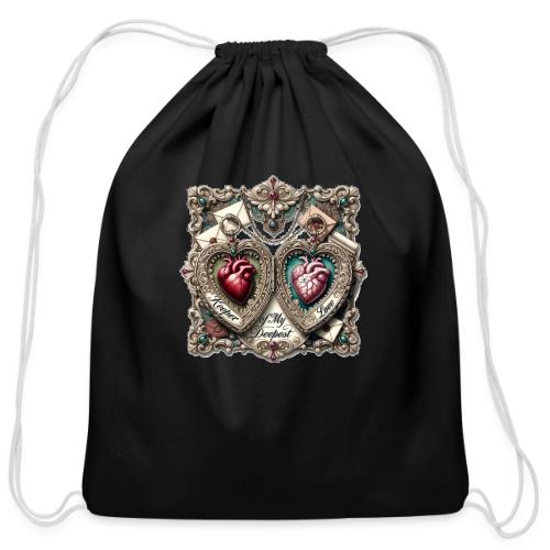 Keeper of My Deepest Love Victorian Locket T-Shirt - Cotton Drawstring Bag