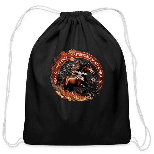 Year of the Horse Fiery Spirit T Shirt, Lunar New - Cotton Drawstring Bag
