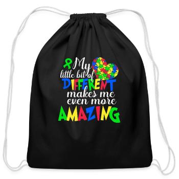 Different makes me Amazing T-Shirt - Cotton Drawstring Bag - black - Front