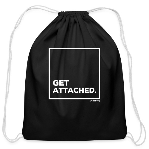 Get Attached | White - Cotton Drawstring Bag