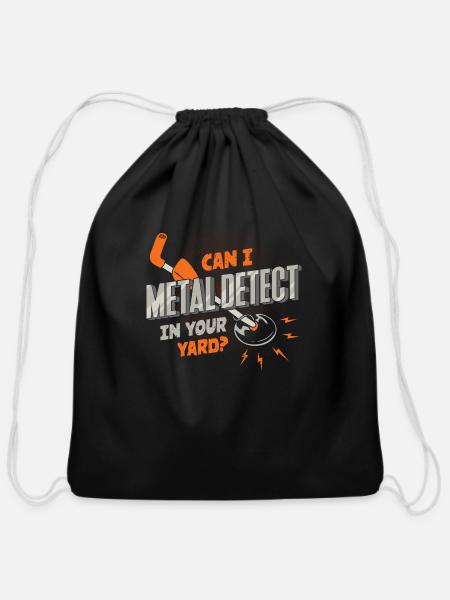 Treasure Hunting Metal Detectorist Gift - Cotton Drawstring Bag - black