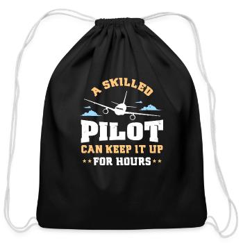 Skilled Pilot - Cotton Drawstring Bag - black - Front
