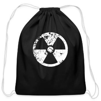 nuclear sign - Cotton Drawstring Bag - black - Front