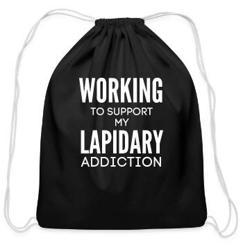 Lapidary makes me happy - Cotton Drawstring Bag - black - Front