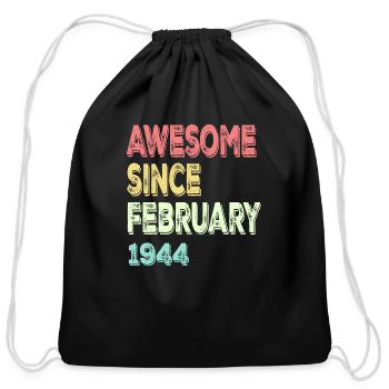 Awesome Since March 1944 - Cotton Drawstring Bag - black - Front