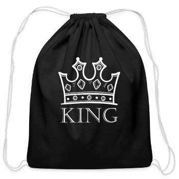 King - Cotton Drawstring Bag - black - Front