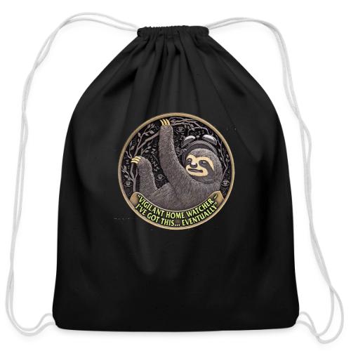 Sloth Home Watcher T Shirt - Cotton Drawstring Bag