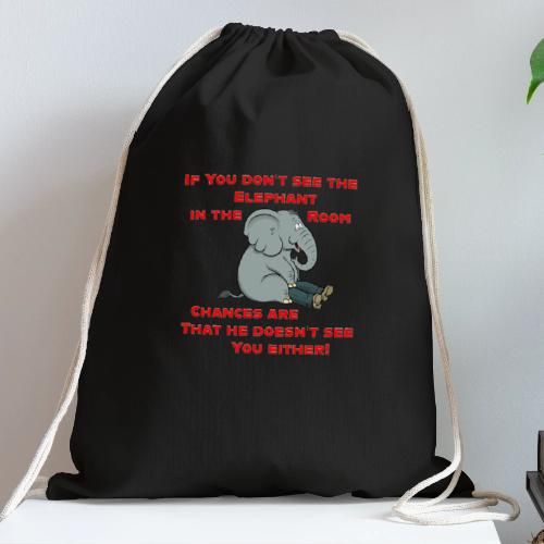 Elephant in the Room Meme - Cotton Drawstring Bag