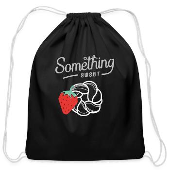 Something Sweet - Cotton Drawstring Bag - black - Front