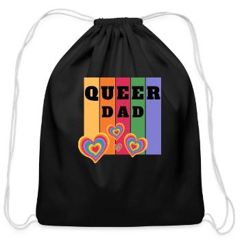 Queer Dad - Cotton Drawstring Bag - black - Front