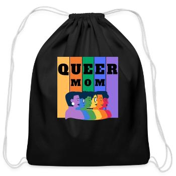 Queer Mom - Cotton Drawstring Bag - black - Front
