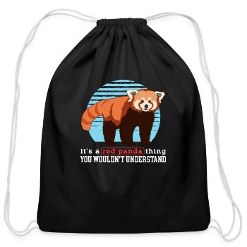 Red Pandas A Red Panda Thing - Cotton Drawstring Bag - black - Front