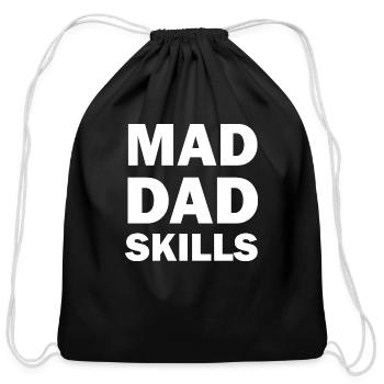 Mad Dad Skills - Cotton Drawstring Bag - black - Front