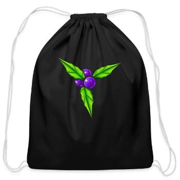 Purple Berrys On A Mistletoe For Christmas - Cotton Drawstring Bag - black - Front