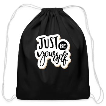 just be yourself - Cotton Drawstring Bag - black - Front