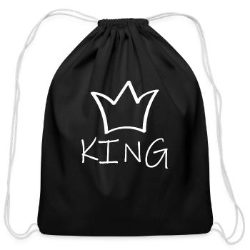 King - Cotton Drawstring Bag - black - Front